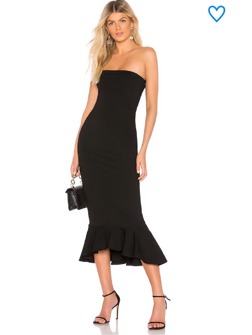 Superdown izzy ruffle maxi dress Strapless Black Ruffle-Hem Midi Revolve S